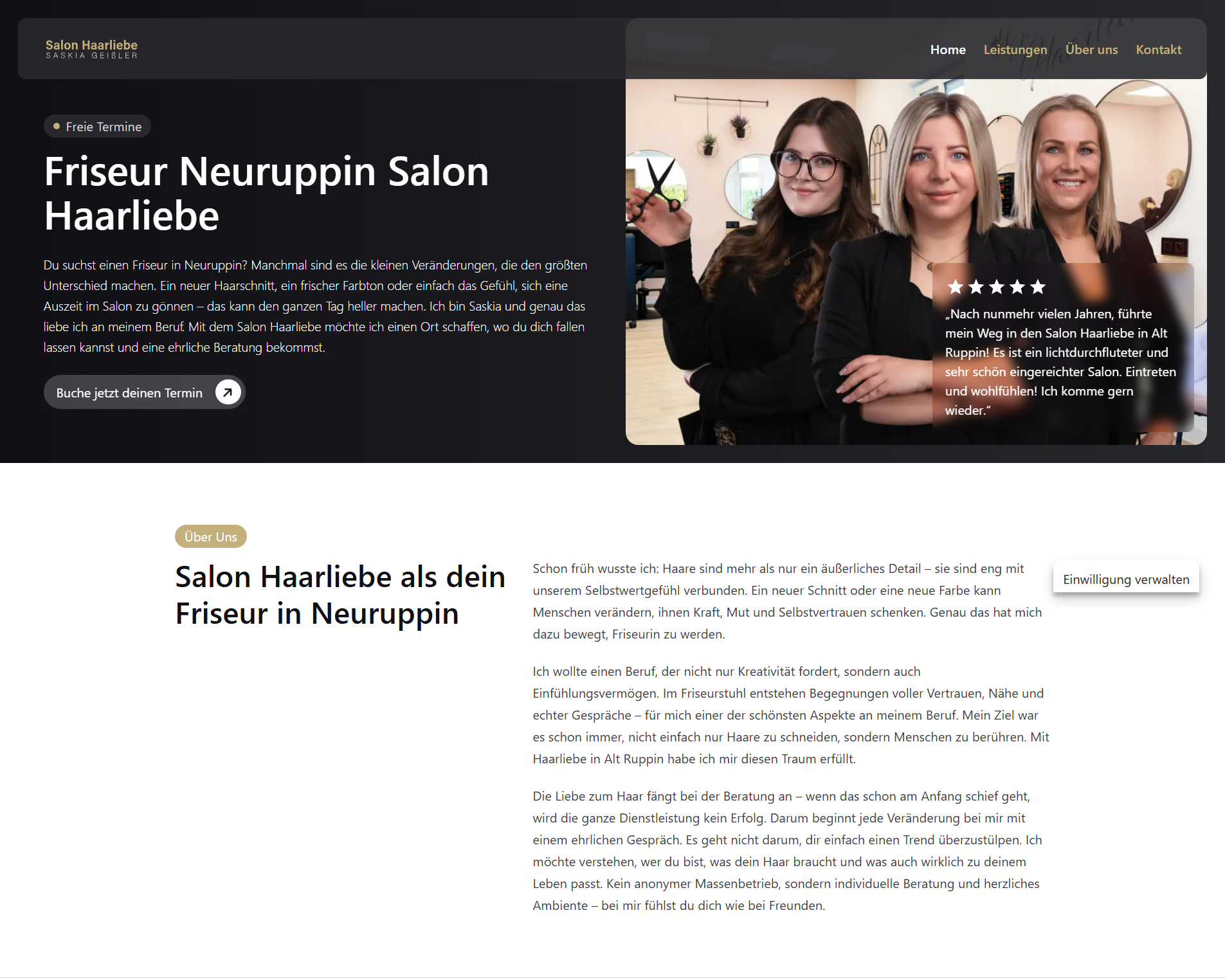 Screenshot von Salon Haarliebe